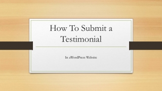 How To Submit a Testimonial