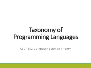 Taxonomy of Programming Languages