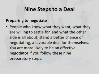 Nine Steps to a Deal