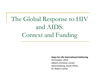 The Global Response to HIV and AIDS: Context and Funding