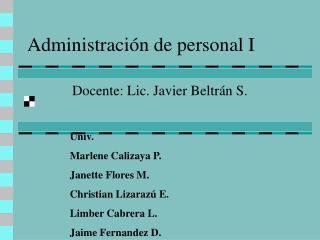 Administración de personal I