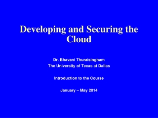 Developing and Securing the Cloud