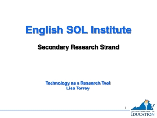 English SOL Institute Secondary Research Strand