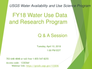 FY18 Water Use Data and Research Program Q & A Session