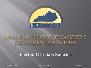 Kentucky County Treasurer’s Fundamentals Course