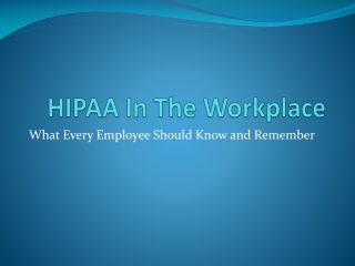 HIPAA In The Workplace