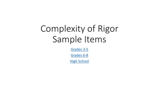 Complexity of Rigor Sample Items