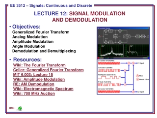 LECTURE 12: SIGNAL MODULATION AND DEMODULATION