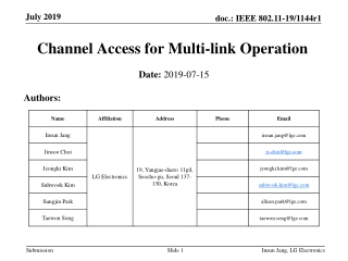 Channel Access for Multi-link Operation