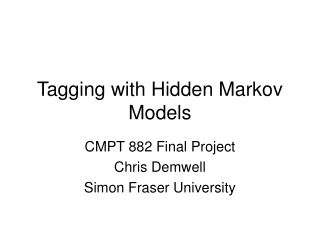 Tagging with Hidden Markov Models