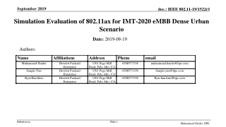 Simulation Evaluation of 802.11ax for IMT-2020 eMBB Dense Urban Scenario