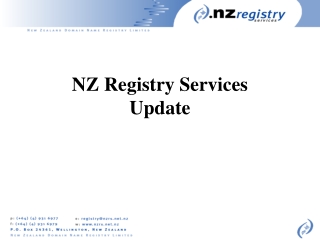 NZ Registry Services Update