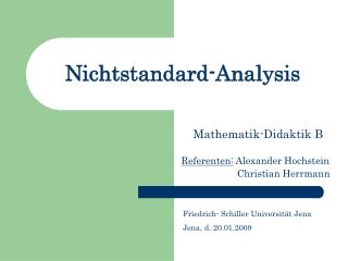 Nichtstandard-Analysis