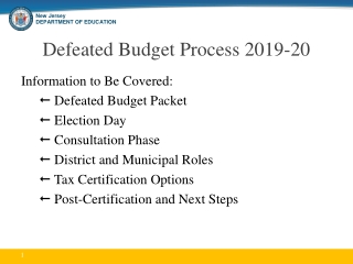 Defeated Budget Process 2019-20