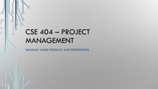 CSE 404 – Project Management
