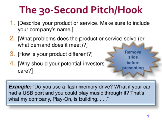 The 30-Second Pitch/Hook