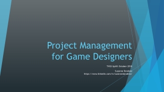 Project Management for Game Designers