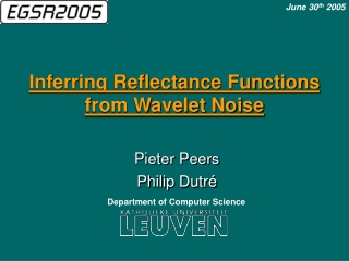 Inferring Reflectance Functions from Wavelet Noise