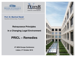 Reinsurance Principles in a Changing L egal Environment PRICL – Remedies