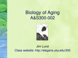 Biology of Aging A&amp;S300-002