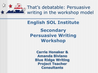 That’s debatable: Persuasive writing in the workshop model