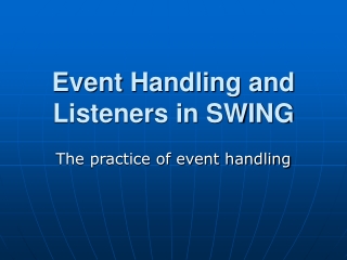 Event Handling and Listeners in SWING