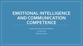 Emotional intelligence and communication competence