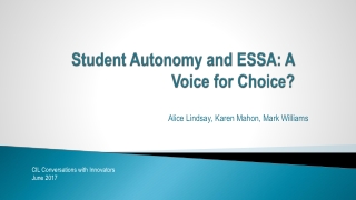 Student Autonomy and ESSA: A Voice for Choice?