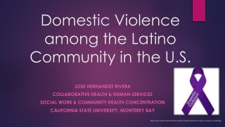 Domestic Violence among the Latino Community in the U.S.