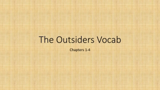 The Outsiders Vocab