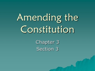 Amending the Constitution