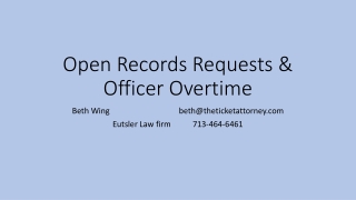 Open Records Requests &amp; Officer Overtime