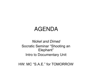 AGENDA