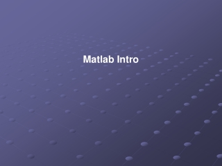 Matlab Intro