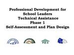 Professional Development for School Leaders Technical Assistance Phase 1 Self-Assessment and Plan Design