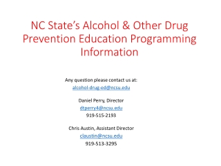 NC State’s Alcohol &amp; Other Drug Prevention Education Programming Information