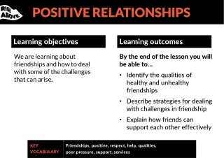 POSITIVE RELATIONSHIPS