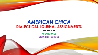 American chica dialectical journal assignments