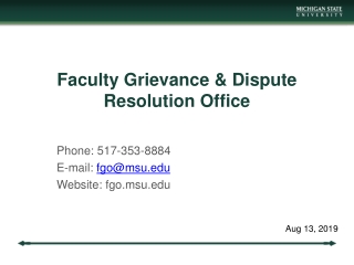 Faculty Grievance &amp; Dispute Resolution Office