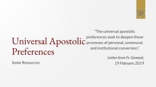 Universal Apostolic Preferences