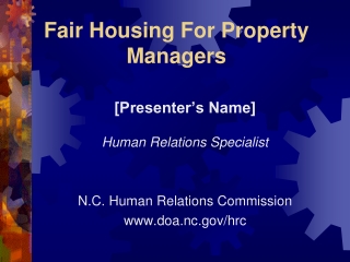 Fair Housing For Property Managers