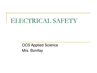 ELECTRICAL SAFETY