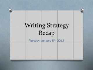 Writing Strategy Recap