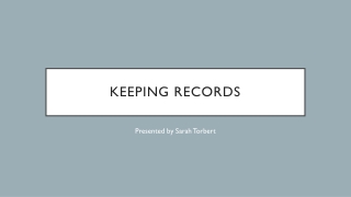 Keeping records