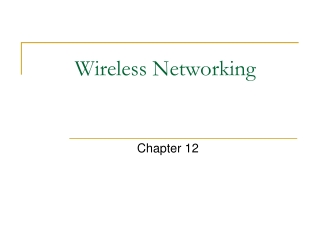 Wireless Networking