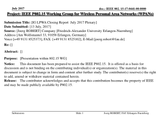 Project: IEEE P802.15 Working Group for Wireless Personal Area Networks (WPANs)