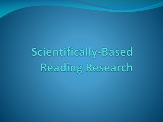 Scientifically-Based Reading Research