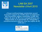 LAM SA 2007 Newsletter d Avril 2010