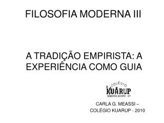 FILOSOFIA MODERNA III