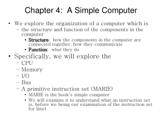 Chapter 4: A Simple Computer